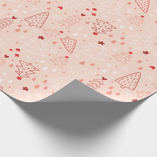 Kerstbomen Sneeuwvlok Licht Sinaasappel Kerstmis Cadeaupapier (Hoek)