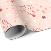 Kerstbomen Sneeuwvlok Licht Sinaasappel Kerstmis Cadeaupapier (Rol Hoek)