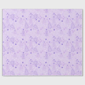 Kerstbomen Sneeuwvlok Paarse Kerstmis Cadeaupapier (Vlak)