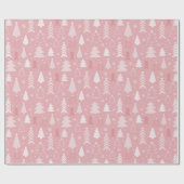 Kerstbomen Sneeuwvlok Roos Goud Roze Kerstmis Cadeaupapier (Vlak)