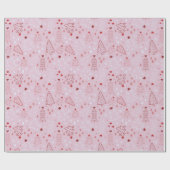 Kerstbomen Sneeuwvlok Roze Rose Goud Kerstmis Cadeaupapier (Vlak)