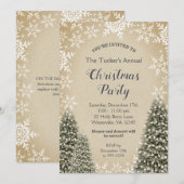 Kerstbomen Sneeuwvlokken Burlap kerstfeest Kaart (Voorkant / Achterkant)