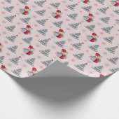 kerstbomen, sneeuwvlokken en Teddy Bear Cadeaupapier (Hoek)