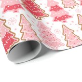 Kerstbomen Sneeuwvlokken Polka Dots Kerstmis Cadeaupapier (Rol Hoek)