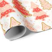 Kerstbomen Sneeuwvlokken Polka Dots Kerstmis Cadeaupapier (Rol Hoek)