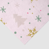 Kerstbomen Sneeuwvlokken Roze Goud Kerstmis Tissuepapier (Detail)