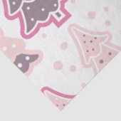 Kerstbomen & sneeuwvlokken Roze Kerst Tissuepapier (Detail)