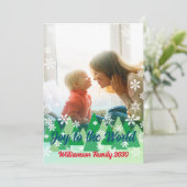 Kerstbomen Sneeuwvlokken Vreugde voor de Wereld Feestdagenkaart (Staand voorkant)