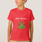 Kerstbomen Sneeuwvlokken Whimsical Fun Rood T-shirt (Voorkant)