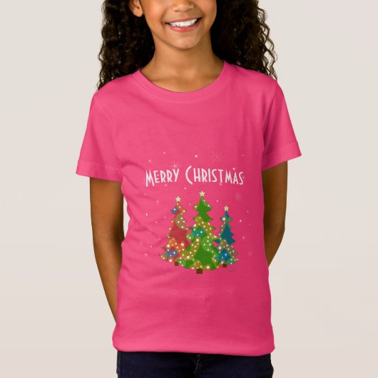Kerstbomen Sneeuwvlokken Whimsical plezier T-shirt (Voorkant)
