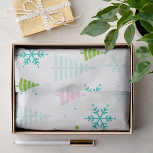 Kerstbomen Sneeuwvlokken Witte Kerst Tissuepapier (Geschenk)