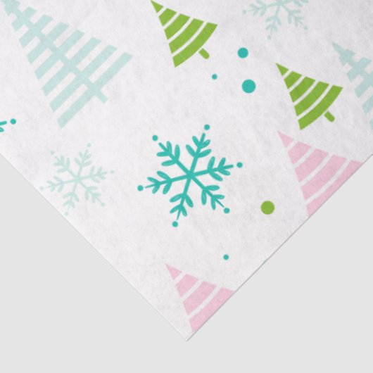 Kerstbomen Sneeuwvlokken Witte Kerst Tissuepapier (Detail)