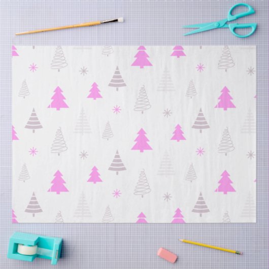 Kerstbomen Sneeuwvlokken Witte Kerst Tissuepapier (Craft)