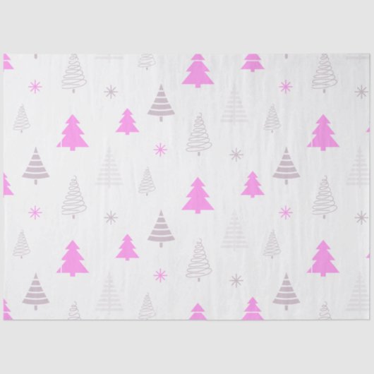 Kerstbomen Sneeuwvlokken Witte Kerst Tissuepapier (Voorkant)