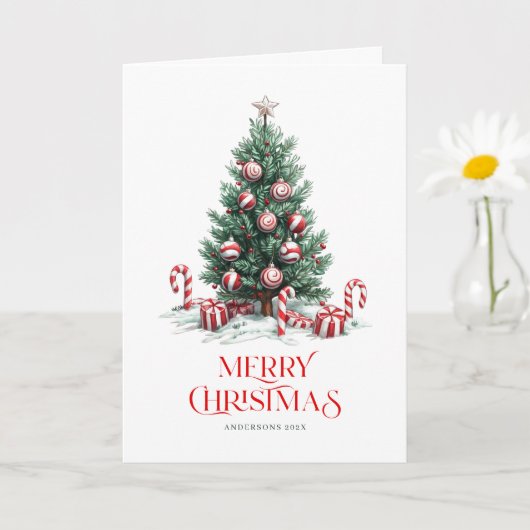 Kerstbomen Snoepriet Vrolijk kerstfeest Kaart (Kleine Plant)