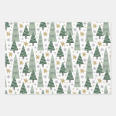 Kerstbomen, snoepstokken en cadeaus inpakpapier vel (Voorkant)