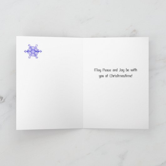 Kerstbomen Snowflakes gescheurd papier kant Kaart (Binnen)