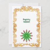 kerstbomen Snowflakes Gold Lijst Party Invite (Achterkant)