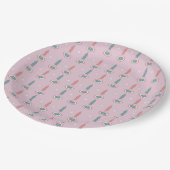 kerstbomen Snowflakes Roze Groen Papieren Bordje (Gekanteld)