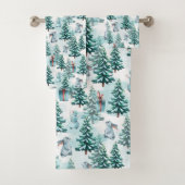 kerstbomen, Snowmen, Bunnies en Cadeaus Bad Handdoek (Insitu)
