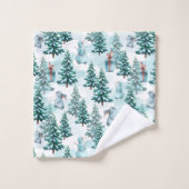 kerstbomen, Snowmen, Bunnies en Cadeaus Bad Handdoek (Wasdoekje)