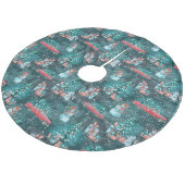 Kerstbomen, Snowmen, Bunnies en Truck Fleece Kerstboom Rok (Gekanteld)