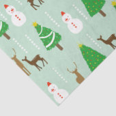 kerstbomen Snowmen Reindeers Snow Tissuepapier (Detail)