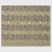 kerstbomen, sterren en sneeuwvlokken in rood, grij cadeaupapier (Vlak)