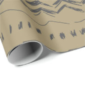 kerstbomen, sterren en sneeuwvlokken in rood, grij cadeaupapier (Rol Hoek)