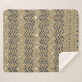 kerstbomen, sterren en sneeuwvlokken in rood, grij sherpa deken (Voorkant (horizontaal))