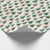 Kerstbomen Sterren Rood Groen Goud Kerstmis Cadeaupapier (Hoek)