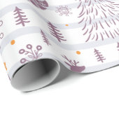 Kerstbomen Sterren Sneeuwvlokken Gestreept Kerstmi Cadeaupapier (Rol Hoek)