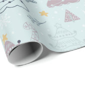 Kerstbomen Sterren Sneeuwvlokken Groene Kerstmis Cadeaupapier (Rol Hoek)