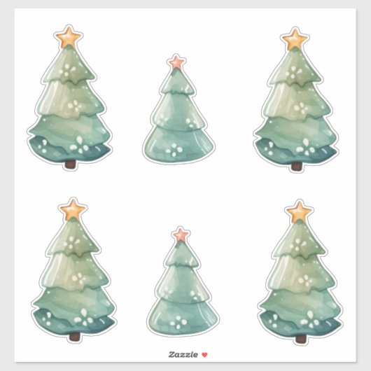 kerstbomen sticker (Vel)