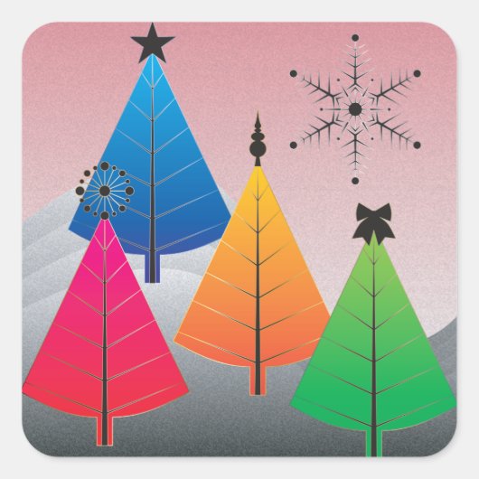kerstbomen Stickers (Voorkant)
