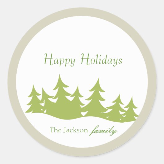 kerstbomen - stickers met cadeau label (Voorkant)
