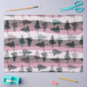 Kerstbomen Strepen Roze Wit Grijs Kerstmis Tissuepapier (Craft)