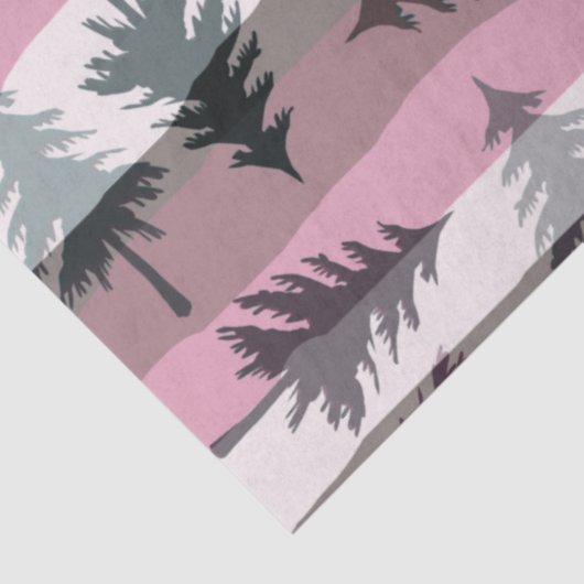 Kerstbomen Strepen Roze Wit Grijs Kerstmis Tissuepapier (Detail)