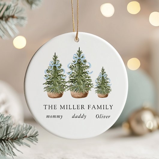 Kerstbomen Strik Blauw Keramisch Ornament