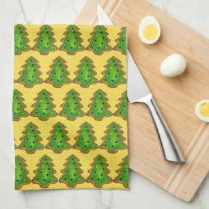 Kerstbomen Suikerkoekjes gebakken feestdagen Theedoek