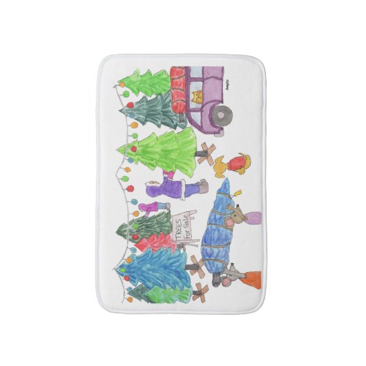 Kerstbomen te koop badmat (Voorkant Verticaal)
