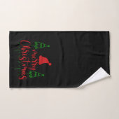 Kerstbomen tekst op zwart bad handdoek (Handdoek)