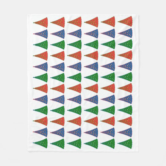 Kerstbomen Tri-kleur Fleece Deken (Voorkant)