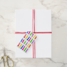 Kerstbomen uit de midden van de eeuw Multi-Color Cadeaulabel