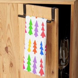 Kerstbomen uit de midden van de eeuw Multi-Color Theedoek