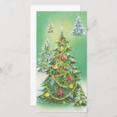 Kerstbomen uit het verleden feestdagenkaart (Voorkant / Achterkant)