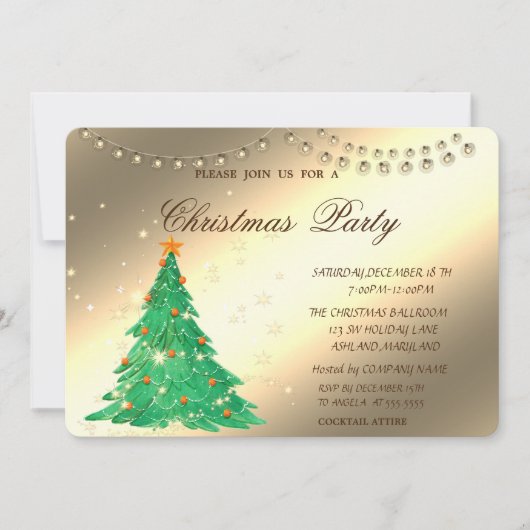 Kerstbomen, Uitnodiging Bedrijfs Kerstfeest (Voorkant)