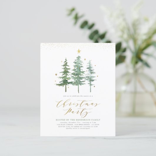 kerstbomen | Uitnodiging voor de budgettaire feest (Staand voorkant)