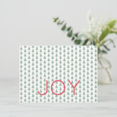 Kerstbomen Vakantie VREUGDE Rood Groen Wit Feestdagenkaart (Staand voorkant)