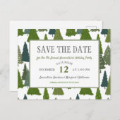 kerstbomen | Vakantiedag: datum opslaan Aankondigingskaart (Voorkant / Achterkant)